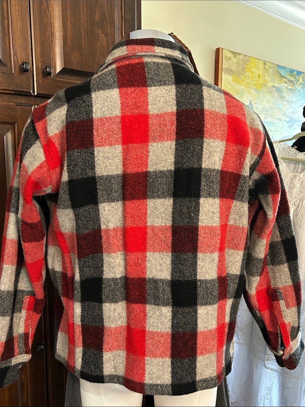 1950’s LL Bean Sz M Red & Black Plaid Wool CruiserJacket - Grail - Picture 2 of 9